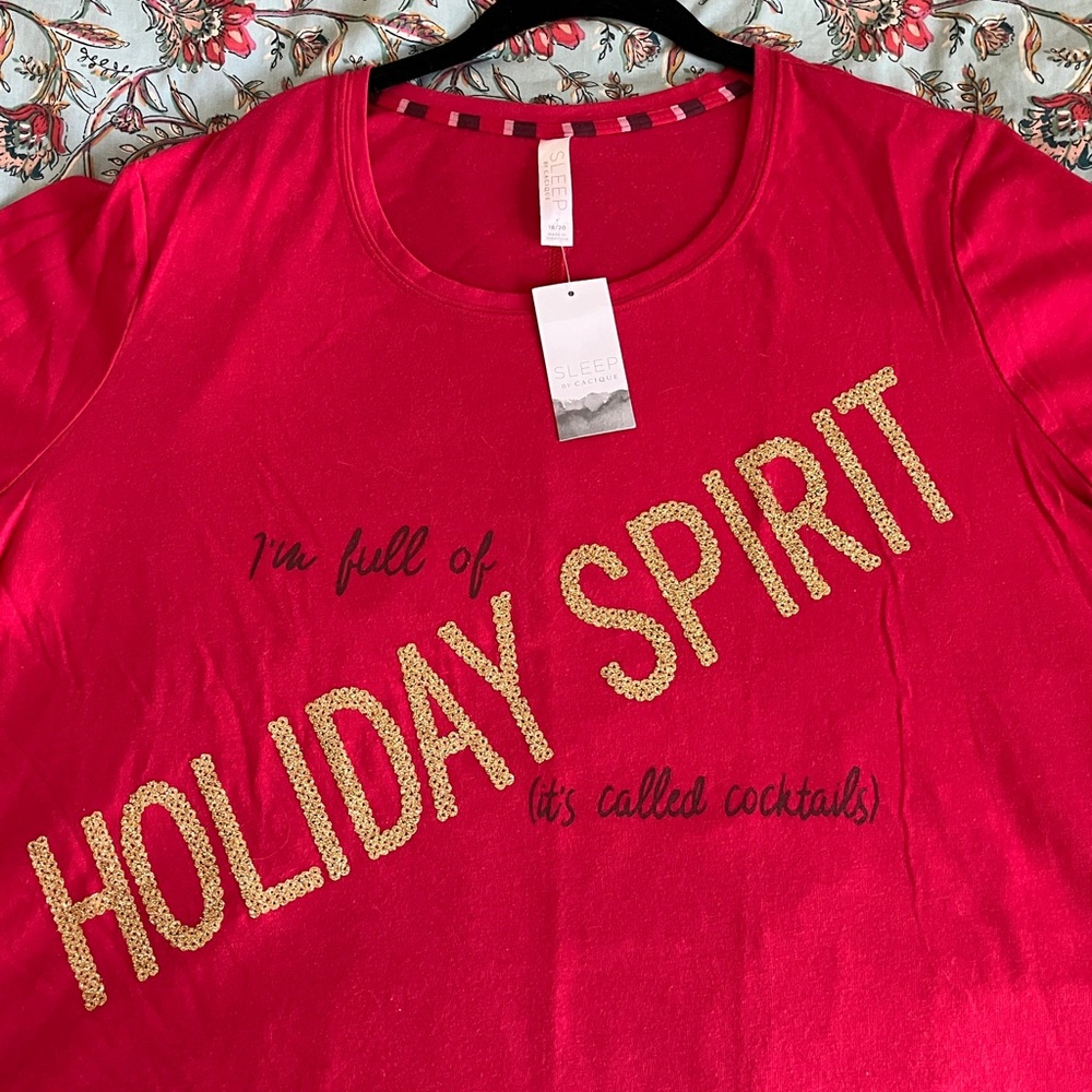 Cacique Red Holiday Spirit Sleep Shirt